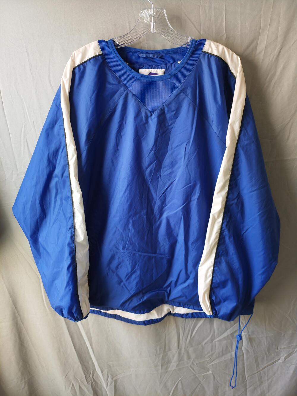Eastbay Pullover Jacket Mens Large Blue White Windbreaker Nylon Retro 90s Style